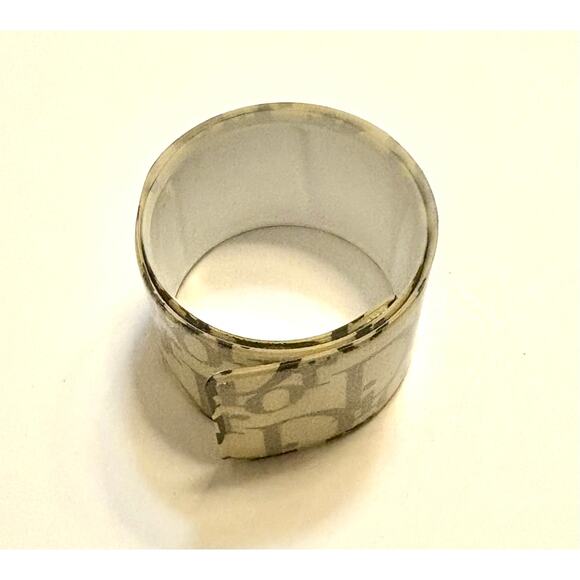 Dior Style Oblique Slap Bracelet – Beige Monogram Vintage Look - Picture 2 of 3